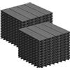Laneetal Set di 22 Pavimenti per Esterno, Pavimenti WPC Incastro, per Giardino, Patio, Terrazza, Balcone, Pavimentazione Esterna 30x30 cm, Grigio
