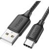 RAVIAD Cavo USB C 1M Ricarica Rapida 3A Nylon Intrecciato Cavo Tipo C | Compatibile per iPhone 15/15 Pro/15 Pro Max, Samsung Galaxy S24/S23/S22/S21/S10, Note 20 10, Google Pixel -Nero