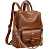 Leathario Zaino Donna 3in1, Impermeabile e Antifurto | Pelle Sintetica, Capienza Per PC 13.3'', Tasche Multiple Incluse Posteriore Antifurto, Elegante Per Lavoro/Viaggio/Università