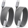 deleyCON 240W USB C Cavo (2x 1,5m) Ricarica Rapida PD 3.1 - C a C - Cavo Ricarica per iPhone 17 16 15 Pro Max Air Galaxy A16 A26 A56 S26 S25 S24 Pixel iPad MacBook AirPods Tablet Switch PS5