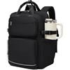 KONO Zaino Donna Porta PC 15,6 Pollici, Impermeabile e Grande Capacità con Tasca Porta Borraccia, Zaino Antifurto per PC Portatile, per Lavoro, Università e Viaggio (Nero)