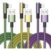 Yosou Cavo iPhone [2 Metri 3Pezzi] Filo Caricatore iPhone Carica Rapida Cavo Lightning USB Angolo Retto Certificato MFi Lungo Nylon Cavetto Caricabatterie per iPhone 14 13 12 11 Pro Max XS XR X 8 7 6 iPad