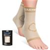 Lexniush Cavigliera Ortopedica per Distorsione Donna/Uomo, 2 Pezzi Tutore Caviglia, Compressione Cavigliera Sportiva per Tendine D'achille, Danni Ai Legamenti, Caviglie Deboli, Artrite (Beige,Taglia L)