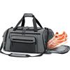 RAINSMORE Borsone Palestra Uomo Donna Borsa Palestra 40L con Scomparto Scarpe e Tasca Umida Borsa da Viaggio Piscina Sportiva Grigio