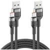 deleyCON 2x 1m USB C 3.1A Ricarica Dati USB-A a USB-C Cable per iPhone 17 16 15 Pro Max Air Galaxy A16 A56 S26 S25 S24 S23 Pixel iPad Pro MacBook AirPods Tablet Switch PS5