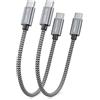 deleyCON 240W USB C Cavo Corto (2x 0,30m) Ricarica Rapida PD 3.1 - C a C - Cavo Ricarica per iPhone 17 16 15 Pro Max Air Galaxy A16 A26 A56 S26 S25 S24 Pixel iPad MacBook AirPods Tablet Switch PS5