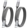 deleyCON 240W USB C Cavo (2x 1m) Ricarica Rapida PD 3.1 - C a C - Cavo Ricarica per iPhone 17 16 15 Pro Max Air Galaxy A16 A26 A56 S26 S25 S24 Pixel iPad MacBook AirPods Tablet Switch PS5