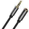 deleyCON 0,5m Cavo aux Prolunga da 3,5mm - Audio Jack Stereo con Connettori in Metallo e Cotone - per Telefono, Smartphone, Tablet, Cuffie, HiFi, Ricevitore, Automobile