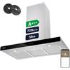 CIARRA CBCS9102 Classe A+++ Cappa Aspirante 90 cm - 709m³/h WiFi 61dB | Controllo Touch 4 Velocità con Booster - Filtro a Carbone CBCF003 Incluso Design Moderno Argento