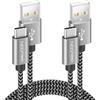 deleyCON USB-C nel SET (2 Pezzi da 1m) Nylon Ricarica Dati USB Tipo C Connettori Metallo Ricarica & Sincronizzazione Smartphone