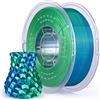 ELEGOO Seta PLA Filamento Stampante 3D 1,75mm Due Colori Blu Verde 1KG | Silk PLA, Precisione dimensionale +/- 0,02mm Adatto alla maggior parte delle Stampanti 3D FDM