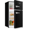 KLARSTEIN Irene - Frigo con Freezer, Frigorifero Rétro, Frigo da 86L, Congelatore da 25 L, Silenzioso: 39 dB, 2 Ripiani Interni, 2 Vani sullo Sportello, per Piccole Famiglie e Single, Nero