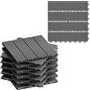 WOLTU 11 x Piastrelle Pavimento Esterno WPC ad Incastro, Grigio | Per Balcone/Giardino/Terrazza, in WPC, Legno Composito, con 11 Pannelli da 30x30 cm