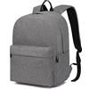 KONO Zaino Scuola Leggero, Zaino Uomo Donna, Zaino Università | Porta PC 15,6 Pollici, Zaino Casual da Viaggio e Lavoro, Tasche Multiple, Grande Capacità, Tinta Unita, Semplice e Classico