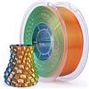 ELEGOO Seta PLA Filamento 1,75mm Tre Colori Blu Verde Arancione 1KG | Silk PLA, Precisione dimensionale +/- 0,02mm Adatto alla maggior parte delle Stampanti 3D FDM