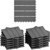 WOLTU 22 x Piastrelle Pavimento Esterno WPC ad Incastro, Grigio | Per Balcone/Giardino/Terrazza, in WPC, Legno Composito, con 22 Pannelli da 30x30 cm