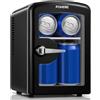FOHERE Mini frigo da Camera, 4L Frigorifero Piccolo, 220V CA/12V CC, Raffreddamento e Riscaldamento, Nero