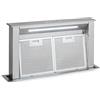Klarstein Royal Flush Eco - Cappa Aspirante, 60cm, Cappa a Scomparsa, 576 m³/ora di Scarico, Touch-To-Slide, Illuminazione LED, Efficienza Energetica A++, Acciaio Inox & Vetro, Ricircolo & Scarico