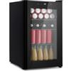 KLARSTEIN mini frigo con sportello in vetro & LED, mini frigorifero per la camera, piccolo frigorifero per bevande con 3 ripiani, piccolo da 70 litri, silenzioso indoor/outdoor, 0-22 °C