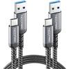 deleyCON 2x 1m Cavi USB-A a USB-C USB 3.0 5 Gbps (USB 3.2 Gen1) Cavi di Ricarica e Dati per Smartphone Tablet Notebook Fotocamera HDD SSD Disco Esterno ecc.