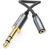 deleyCON 6,3mm a 3,5mm Jack STEREO - AUX Audio Adattatore TRS - Connettore 6,3mm a Presa 3,5mm, 20cm - per Cuffie, Altoparlanti, Chitarra, Amplificatore, HiFi, Mixer