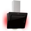 Klarstein Helena Cappa aspirante a testa libera, Cappa a parete inclinata con 553 m³/h, Luce d'ambiente RGB, Ricircolo & aspirazione, Illuminazione LED, Controllo touch, 60 cm, nero