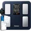 masmssm Bilancia Pesapersone Digitale, Impedenziometrica Smart, 180 kg | 22 Metriche, BMI, Grasso Corporeo, Frequenza Cardiaca, 4 Sensori, 0,05 kg, App iOS e Android, 24 Utenti