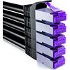 deleyCON 5x 0,5m Cavo Rete CAT7-10 Gigabit - Cavo Patch RJ45 Corto 50cm Ethernet (Rame, Schermatura S/FTP PiMF) - LAN DSL Switch Modem Router Patchpanel CAT7 CAT6 CAT5 - Nero
