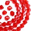 Perlin - 90 perline di vetro in cristallo di Boemia, 4 mm, a doppio cono, perle di cristallo ceco, perline di vetro levigato, rosso