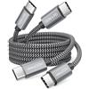 deleyCON 2x 0,5m USB C Cavo (100W Ricarica Rapida) PD 3.0 - C a C - Cavo Corto Ricarica per iPhone 17 16 15 Pro Max Air Galaxy A16 A26 A56 S26 S25 S24 Pixel iPad MacBook AirPods Tablet Switch PS5