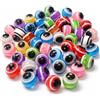 Perlin Nazar - 100 perline a forma di occhio di malocchio, 6 mm, rotonde, multicolore, in resina, per gioielli fai da te, per braccialetti, collane, bambini