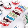 Perlin Set di 50 perline di cristallo con strass assortiti, 8 mm, perline intermedie, perline di cristallo, colore misto, strass, materiale ottone, metallo e vetro
