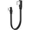 LANMINGLEL Cavo USB 2.0 corto piatto a 90 gradi da maschio a tipo C, cavo dati piatto morbido 480 Mbps, per telefoni, tablet, computer portatili, 30 cm (angolo di destra)