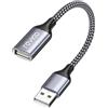 RAVIAD Cavo Prolunga USB 2.0 0.5M, Cavo USB 2.0 A Maschio e Femmina Nylon | Prolunga Cavo USB per Chiavetta USB, Hub USB, Lettore di Schede, Tastiera, Stampante, Scanner, Fotocamera - Grigio