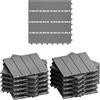 WOLTU 22 x Piastrelle Pavimento Esterno WPC ad Incastro, Grigio Chiaro | Per Balcone/Giardino/Terrazza, in WPC, Legno Composito, con 22 Pannelli da 30x30 cm