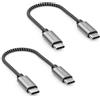 deleyCON 2x 0,15m USB C PD3.0 (60W Ricarica Rapida) Corto 15cm USB-C a USB-C per iPhone 17 16 15 Pro Max Air Galaxy S26 S25 S24 S23 Pixel iPad Pro MacBook Air Tablet Switch PS5