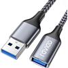 RAVIAD Cavo Prolunga USB 3.0 1M, Cavo USB 3.0 A Maschio e Femmina 5Gbps | Nylon Prolunga Cavo USB 1 Metri per Chiavetta USB, Hub USB, Lettore di Schede, Tastiera, Stampante, Scanner, Fotocamera