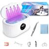 letiziai Pulitore Ultrasuoni 50 Khz UV, Lavatrice Ultrasuoni Con 5 Modalità | Vasca Ultrasuoni 400 Ml 360°, Ultrasonic Cleaner Per Occhiali, Gioielli, Apparecchi Ortodontici E Pennelli Per Trucco