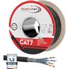 RedStar24 CAT 7 Cavo di rete esterno 100m - Cavo Ethernet CAT7 Schermato | Cavo dati LAN Gigabit S/FTP, PIMF, PoE, 10Gbit/s, Senza alogenuri, Uso per interramento - 100 metri bobina