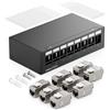 deleyCON Patch Panel 8 Porte Set Sezionatore 1RU + 8 Moduli Keystone Jack RJ45 STP CAT6a Compatibile con Cavo di Installazione CAT5 CAT6 CAT6a CAT7 Cavo di Rete Ethernet LAN DSL - Nero