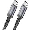 deleyCON 1m Cavo USB-C 240W 10 Gbps PD 3.1 Cavo di Ricarica e Dati, DP Alt Mode, 4K@60Hz, per Caricatore iPhone 17 16 Pro Max Air AirPods Galaxy A16 A56 S25 S24 iPad SSD PC Monitor MacBook Tablet