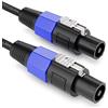 deleyCON 2m Cavo Altoparlante PA - Qualità Studio - in puro Rame OFC - Cavo per Altoparlante PA 2 Poli 2x 1,5mm² (AWG15) 7,2mm - Blocco Metallo