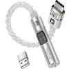 Yinyoo KBEAR - Adattatore audio da USB C a amplificatore per cuffie DAC da 3,5 mm, colore: Argento
