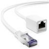 deleyCON 0,5m Prolunga Patch CAT7 per Ethernet LAN Cavo Rete - CAT 7 Cavo Grezzo con Connettore RJ45 a Presa RJ45 S/FTP Rame PiMF 600 MHz - Bianco