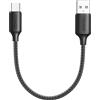 RAVIAD Cavo USB C Corto 50CM Ricarica Rapida 3A Nylon Intrecciato CavoTipoC | Compatibile per iPhone 15/15 Pro/15 Pro Max, Samsung Galaxy S24/S23/S22/S21/S10, Note 20 10, Google Pixel -Nero