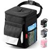Lifewit Pattumiera per auto con coperchio, sacco della spazzatura auto a prova di perdite con tasche, organizer pieghevole per auto, accessorio portatile, impermeabile, medio, nero