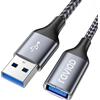 RAVIAD Cavo Prolunga USB 3.0 2M, Cavo USB 3.0 A Maschio e Femmina 5Gbps | Nylon Prolunga Cavo USB 2 Metri per Chiavetta USB, Hub USB, Lettore di Schede, Tastiera, Stampante, Scanner, Fotocamera