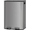 Garvee Pattumiera da 2 x 30 l, bidone della spazzatura per cucina, doppio scomparto per riciclaggio della cucina, in acciaio inox, con coperchio a chiusura automatica, grigio opaco