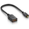 deleyCON 10cm Micro HDMI Adattatore Portsaver Micro-HDMI Connettore a Presa HDMI - Trasmissione Audio Video 4K UHD 2160p FULL HD 1080p