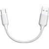 RAVIAD Cavo USB C Corto 15CM Ricarica Rapida 3A Nylon Intrecciato Cavo Tipo C Compatibile per iPhone 16/15/15 Pro/15 Pro Max, Samsung Galaxy S24/S23/S22/S21/S10, Note 20 10, Google Pixel -Bianco